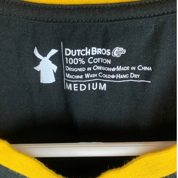 Dutch Bros Coffee Black and Yellow Steelers Inspired Tee Shirt Sz M - Picture 6 of 8